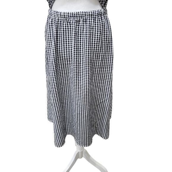 Loft Women's Gingham Midi Dress Size XS Crossover Back Pockets - Picture 13 of 16